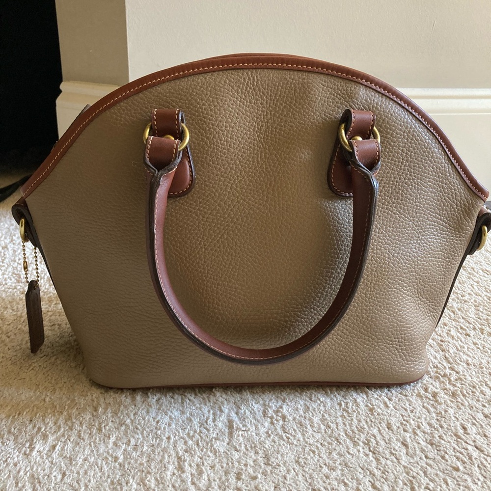 Coach Tan and Brown Leather Satchel Sheridan made in Costa Rica vintage